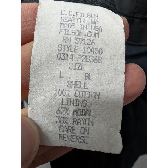 Filson Bell Bomber Waxed Cotton Navy Blue Full Zip Jacket Men's Size Large - Picture 6 of 7